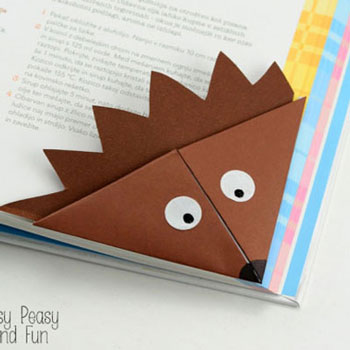 Sünis könyvjelzők papírhajtogatással - origami gyerekeknek