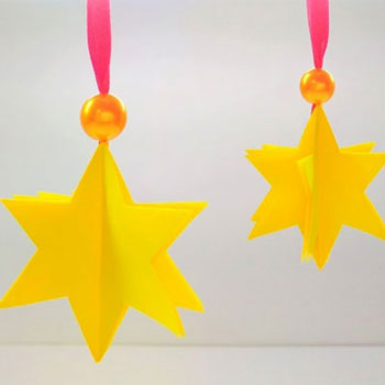 Egyszerű térbeli papír csillag - kreatív karácsonyi ötlet gyerekeknek