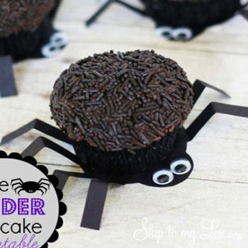 Pók muffinok / sütemények (nyomtatható mintaívvel)