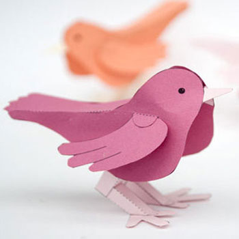 Térbeli madárka - tavaszi dekoráció papírból (nyomtatható sablonnal)