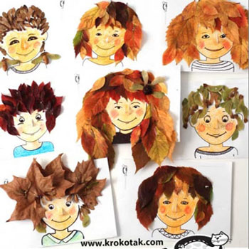 Fodrászszalon falevelekkel - őszi frizurák ( kreatív ötlet gyerekeknek őszre )