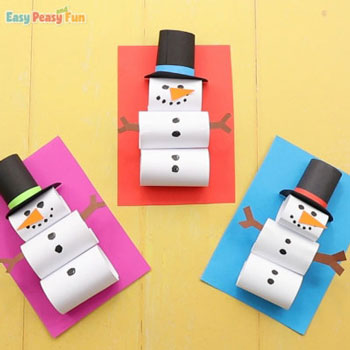 Egyszerű térbeli hóember papírból - kretav téli ötlet gyerekeknek