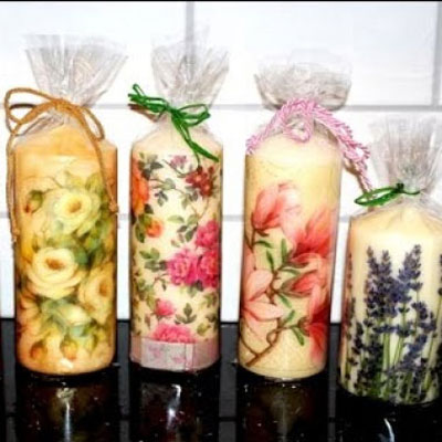 Decoupage tutorial - decorationg candles with napkins easily