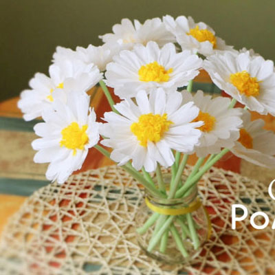 Crepe paper chamomiles ( paper flower bouquet ) - easy spring decor