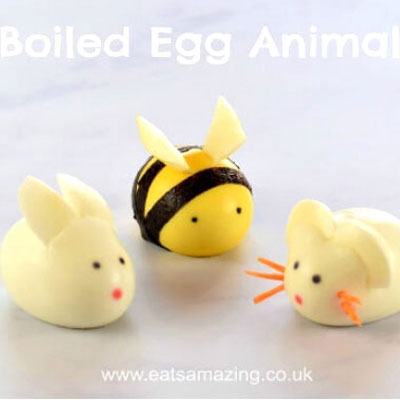 DIY Boiled egg animals - bunny,mouse and bee