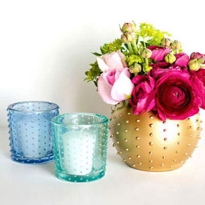 DIY Beaded candle holder and vase 