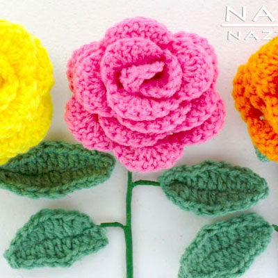 DIY Easy (beginner) crochet flower - crochet rose bouquet