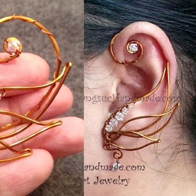 DIY Angel wing ear cuff - How to make wire jewelry