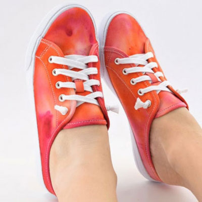 DIY Unique ice dyed fabric sneakers