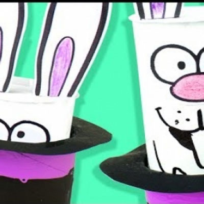 DIY Magic hat with bunny - toilet paper roll craft for kids