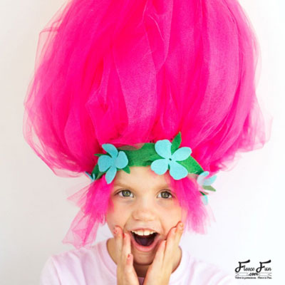 DIY Giant troll hair - fun costume for kids