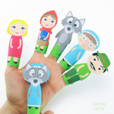 Little Red Riding Hood finger puppets - free printable