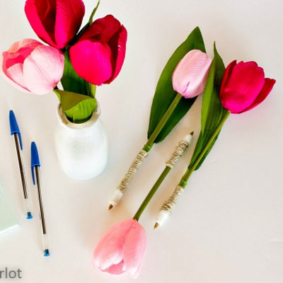 DIY Tulip pen - Mother's day gift