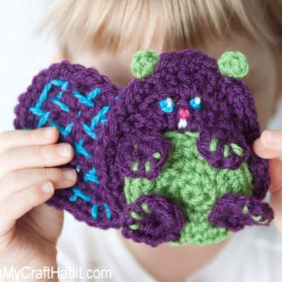 Baby beaver - free crochet applique pattern