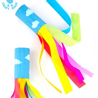DIY Toilet paper tube rainbow blowers - fun paper craft for kids