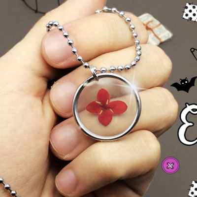 DIY Pressed flower necklace without resin - jewelry making