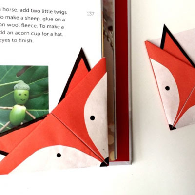 Easy DIY fox corner bookmark - all craft for kids