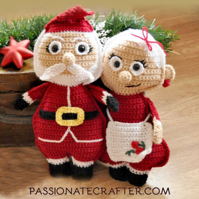 Mr. and Mrs.Santa Claus - free crochet patterns (Christmas ragdolls)