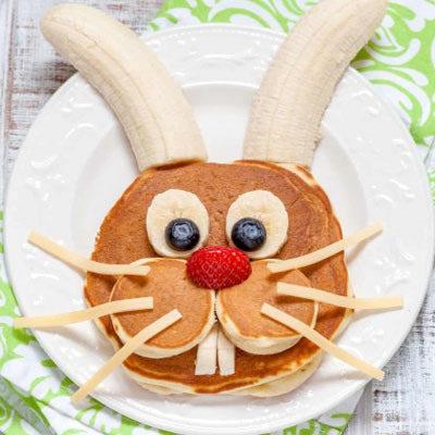 Easter bunny pancake . fun Easter breakfast idea