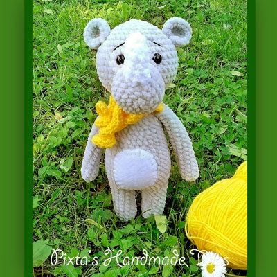 Soft amigurumi rhino (free crochet pattern)