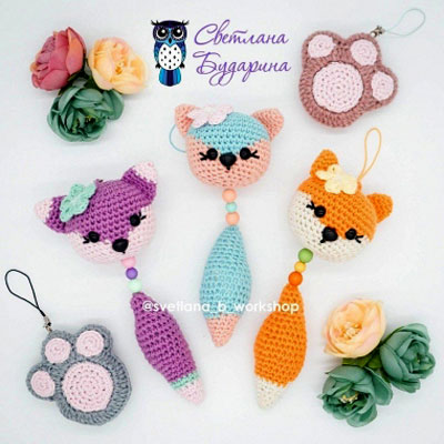 Amigurumi fox bag charm (free crochet pattern)
