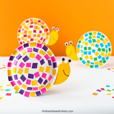 Paper plate snails - fun and simple paper plate craft for kids