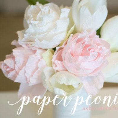 Crepe paper peony bouquet