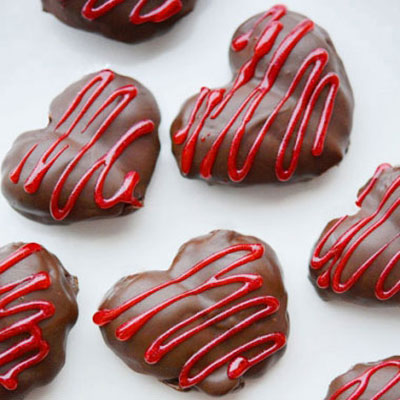 Chocolate covered strawberry hearts