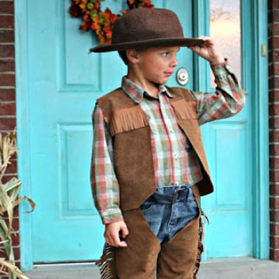 DIY kids costume - cowboy chaps and vest