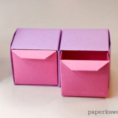 Origami pull out drawers (paper folding)